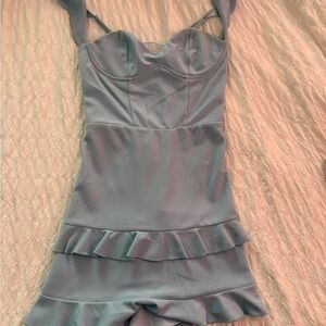 Lucy in the sky baby blue ruffle dress